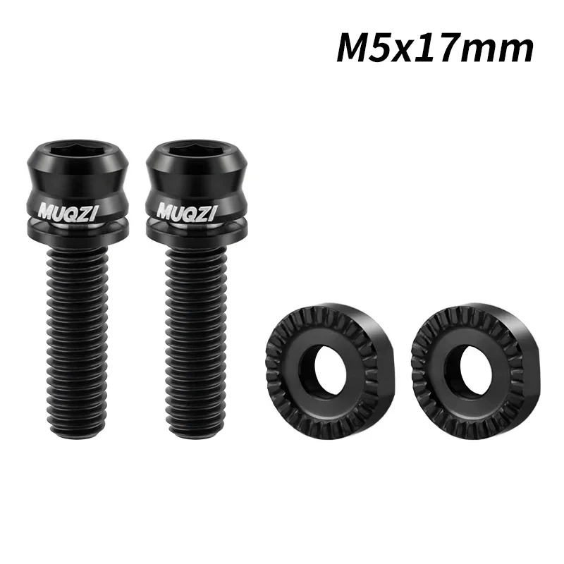 MUQZI M5x17mm Front Derailleur Titanium Bolts Road Bike Front Shifter Clamp Ultralight Screw with Washer Bicycle Bolt