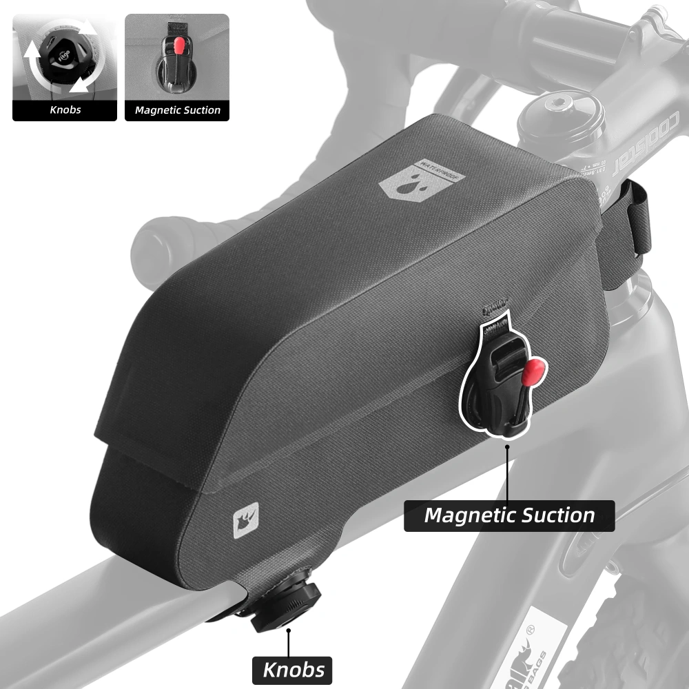 Rhinowalk Bicycle Top Tube Bag Waterproof Bike Front Frame Bag Fit MTB Road Bike Large Capacity Pannier Cycling Accessories