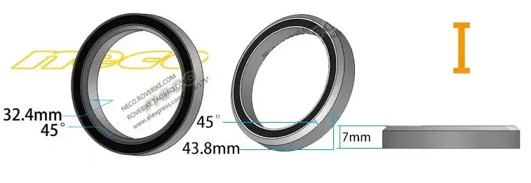Neco Bike Bearing Headset  MTB 38 39 41 41.8 43.8 44 46.8 46.9 47 48.9 49 50.8 51 51.8 52 mm Bicycle Fork Road Bike MTB repair