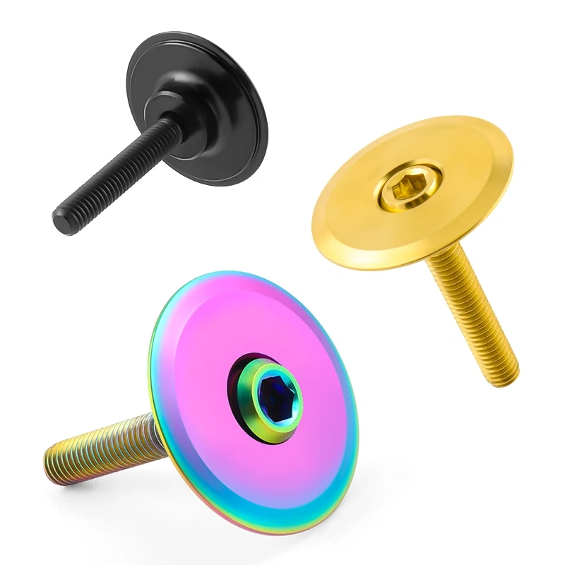 MUQZI Titanium Headset Stem Top Cap 1-1/8"  with Titanium Bolt M6 x 35mm