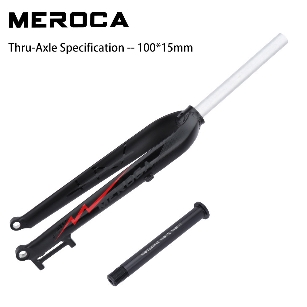 MEROCA Mountain Bike Rigid Fork Aluminum Alloy 26/27.5/29 Inches 100/110mm Offset Thru-Axle Boost