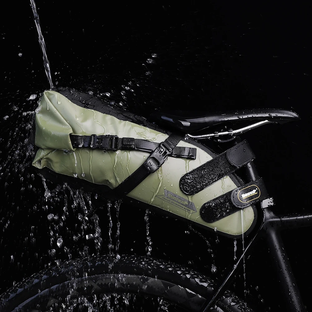 Rhinowalk Bicycle Saddle Bag 5L-13L Waterproof Large Capacity Foldable Tail Back Rear Bag Reflective Cycling MTB Trunk Pannier