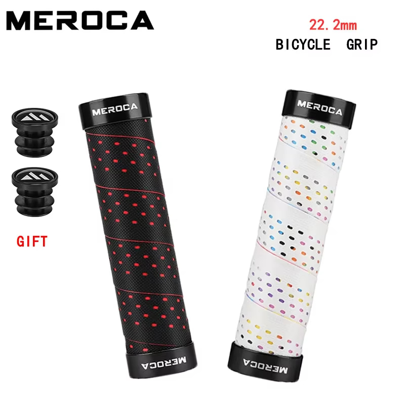 MEROCA 22.2mm Lockable MTB Grip Multiple Colors Available Locking Anti-Slip MTB Bicycle Grip with Dust Plug Bicycle Accessories