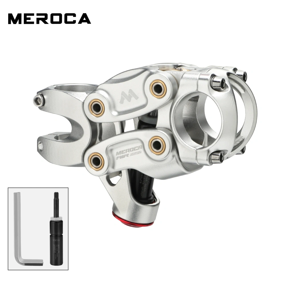 MEROCA 5-Link Pneumatic Shock Absorbing Stem - Aluminum Alloy Adjustable Suspension (20MM Travel) for Mountain, Road & Gravel Bi