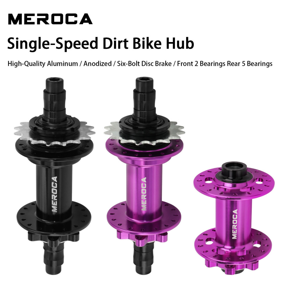 MEROCA Dirt Bike Single-Speed Hub 32 Holes Disc Brake 120 Points of Engagement 5 Bearings Aluminum Alloy Quick-Release Hub
