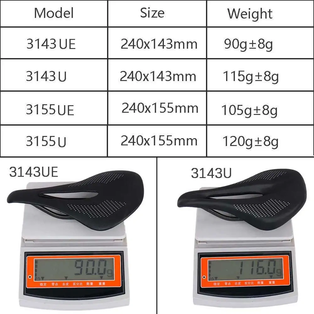 elitaone MTB Carbon Saddle Road Bike Saddles 240x143mm  Super Light 90g UD Bare Carbon Finish Bicycle Seat