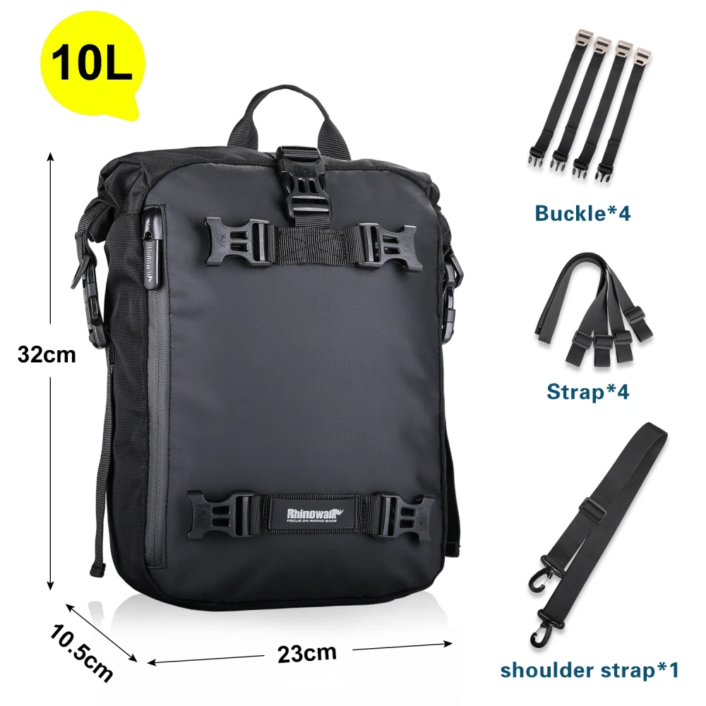 Rhinowalk Motorcycle Back Seat Bag 10/20/30L Waterproof Multifunctional cycling backpack Universal Saddle Modified Luggage Bag