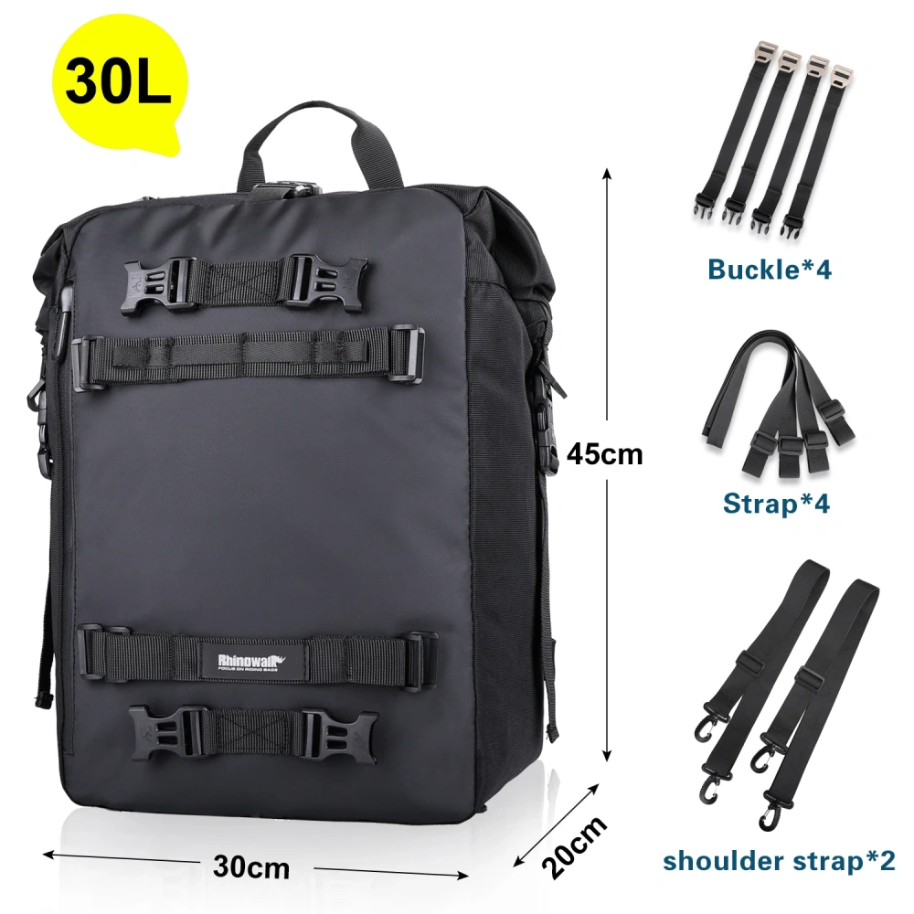 Rhinowalk Motorcycle Back Seat Bag 10/20/30L Waterproof Multifunctional cycling backpack Universal Saddle Modified Luggage Bag