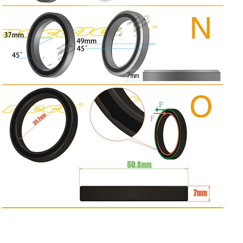 Neco Bike Bearing Headset  MTB 38 39 41 41.8 43.8 44 46.8 46.9 47 48.9 49 50.8 51 51.8 52 mm Bicycle Fork Road Bike MTB repair