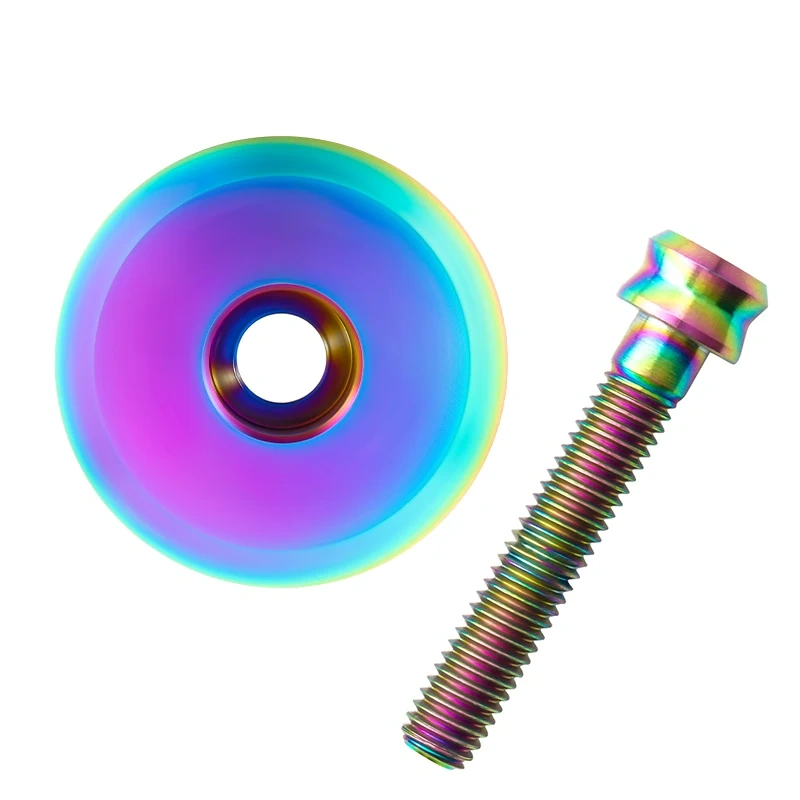 MUQZI Titanium Headset Stem Top Cap 1-1/8"  with Titanium Bolt M6 x 35mm