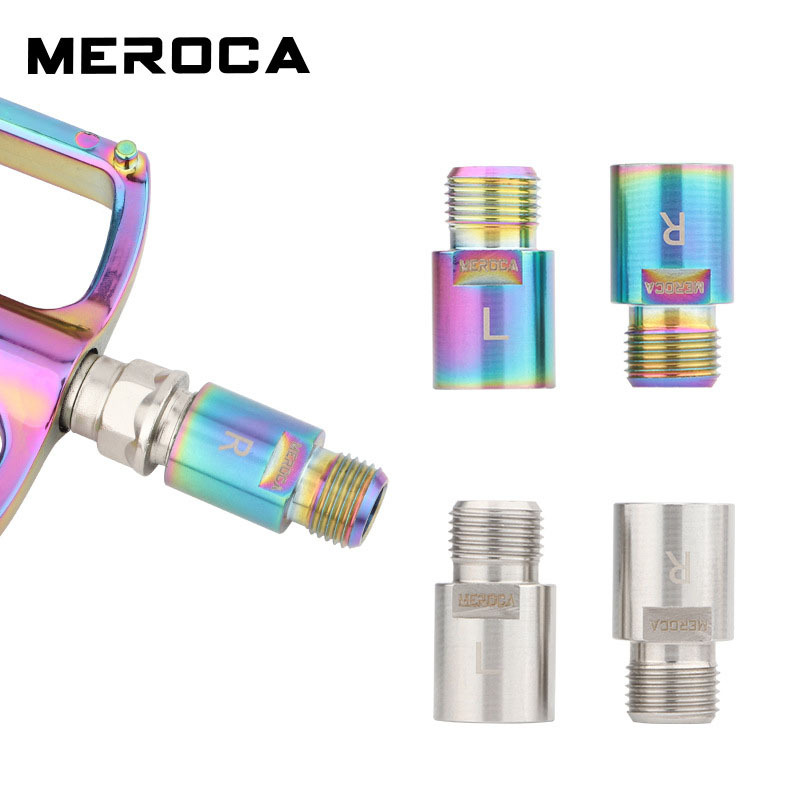 MEROCA  1 Pair Aluminium Alloy Material Bike Pedal Axle Extenders Bicycle Pedal Extension Bolts Spacers For Mountain Road Bicycle