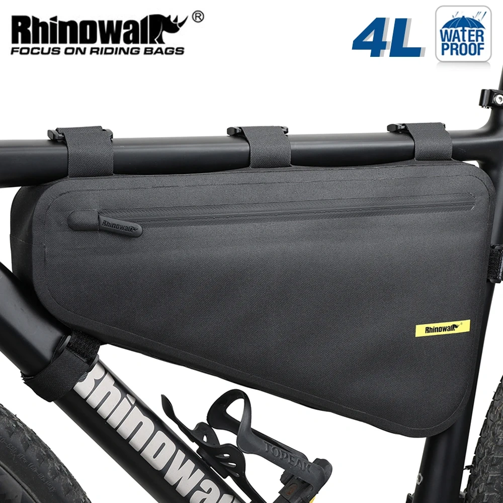 Rhinowalk Bicycle Frame Bag Waterproof 4L Big Capacity Bicycle bikepacking Bag Storage Tool Pouch for MTB Road Bike Accessories