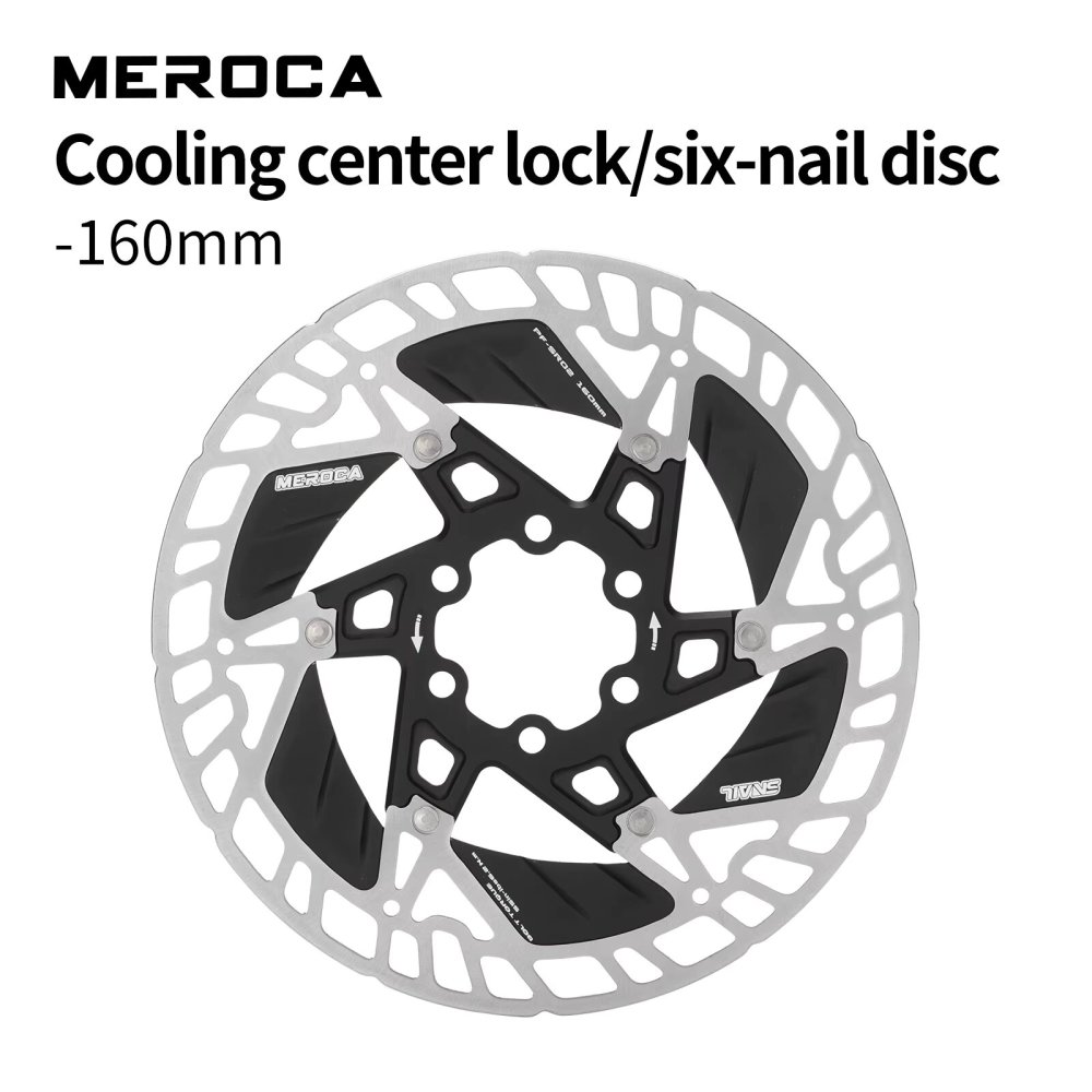 MEROCA Ultralight Center Lock Brake Disc 160mm Diameter Hollow Out 6-Bolt/Central Lock Brake Disc Used for SHIMANO/SRAM Brake