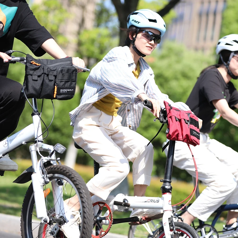 Rhinowalk Bike Handlebar Bag 2L Big Capacity Cycling Bag Front Tube Pannier Basket  Shoulder Fannt Pack MTB Road Accessories