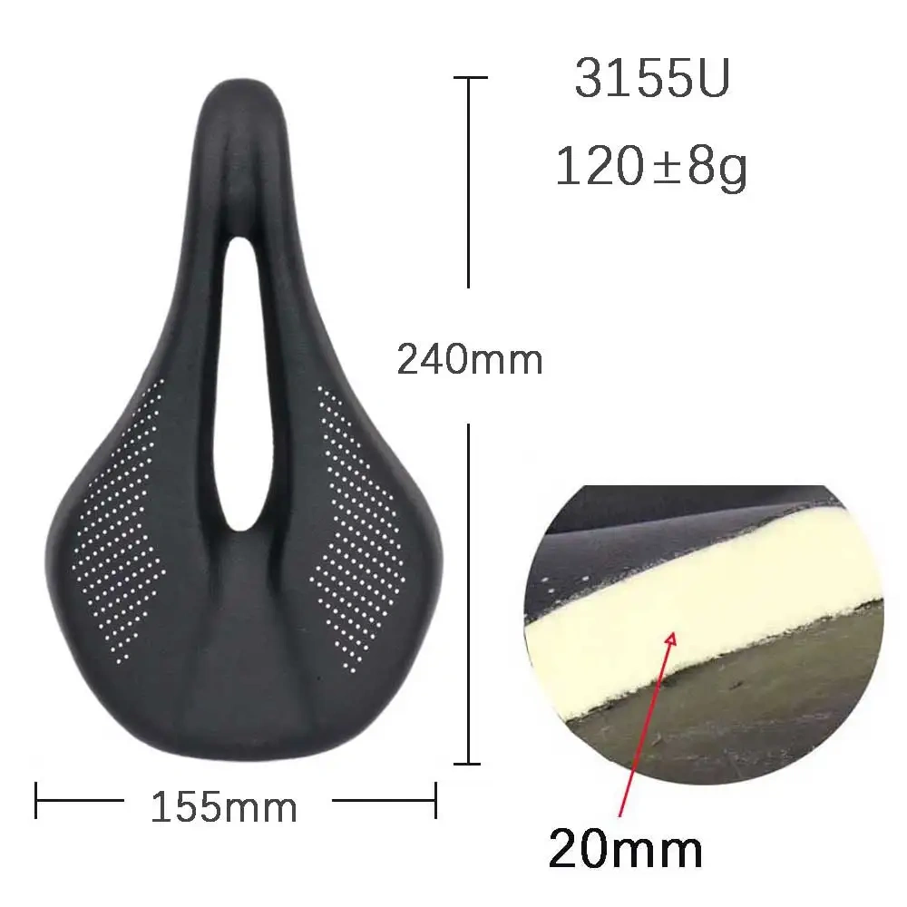 elitaone MTB Carbon Saddle Road Bike Saddles 240x143mm  Super Light 90g UD Bare Carbon Finish Bicycle Seat