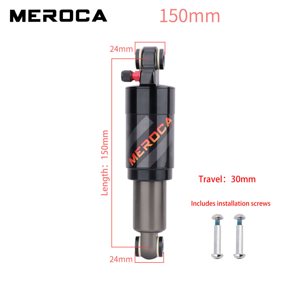 MEROCA Air Pressure Rear Shock Absorber Available in 125/165/190mm Suitable for Mountain Bikes Folding Bikes and Scooters
