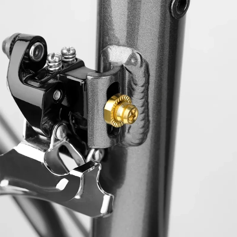 MUQZI M5x17mm Front Derailleur Titanium Bolts Road Bike Front Shifter Clamp Ultralight Screw with Washer Bicycle Bolt