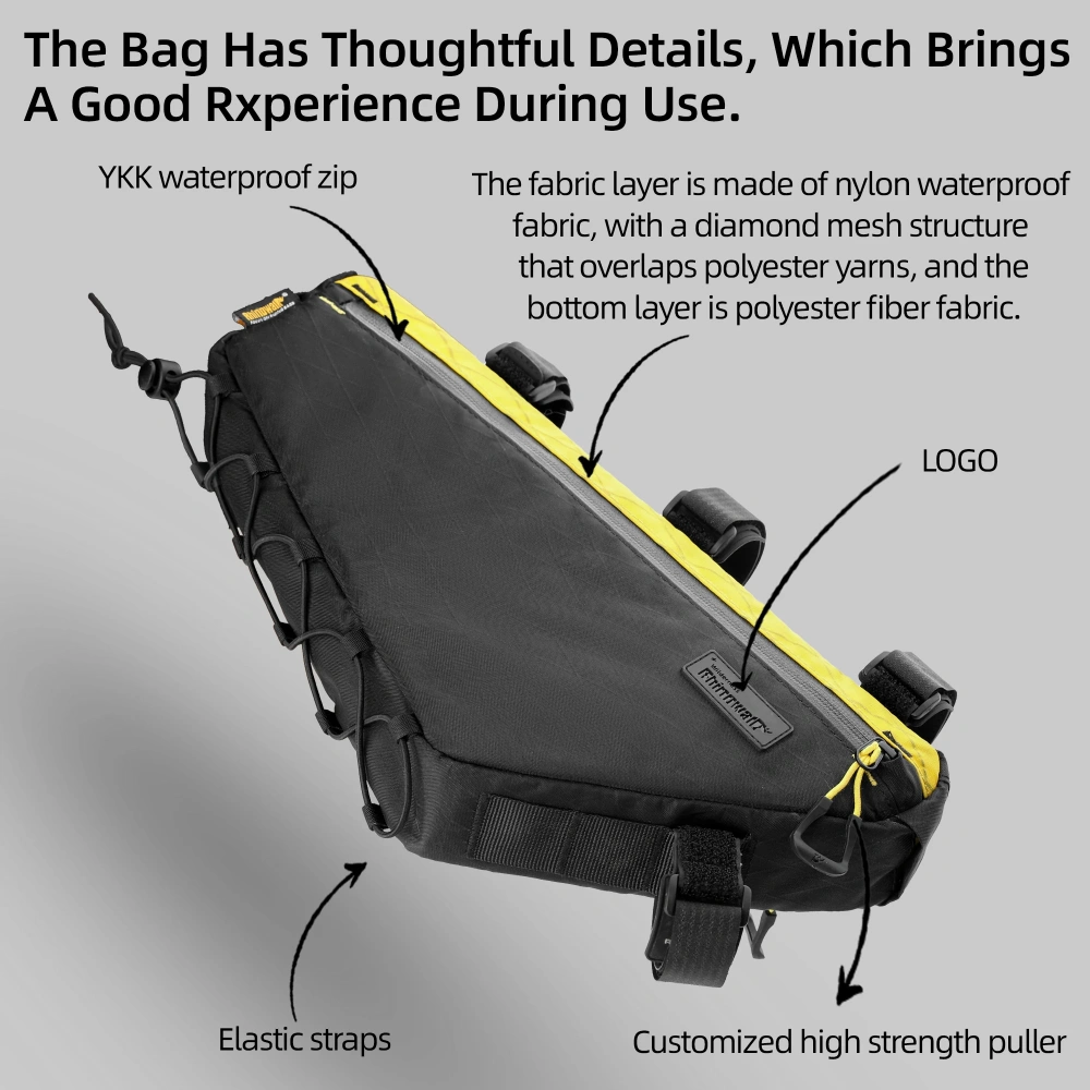 Rhinowalk Bike Triangle Tube Bag Water-Resistant 2.9L Cycling Front Frame Bag For Mtb&Road Bicycle Luggage Without Touching Leg