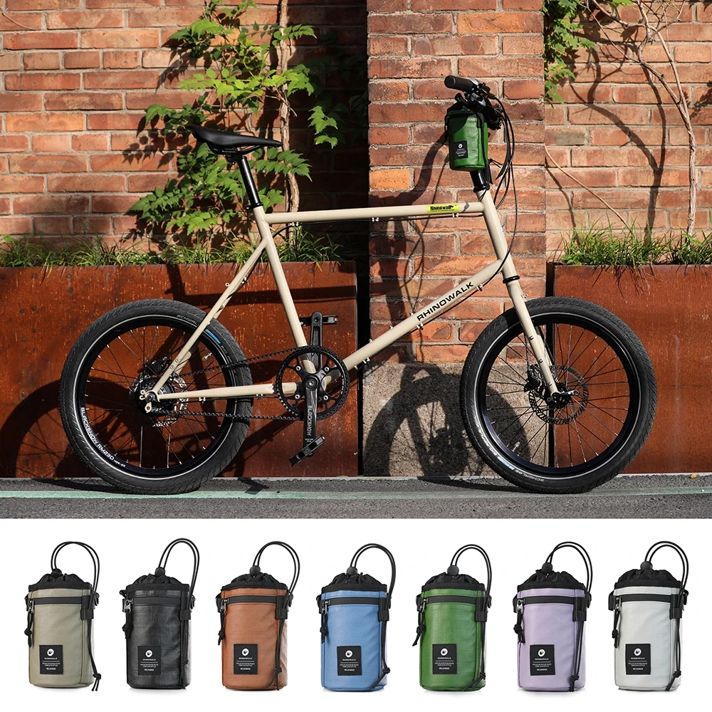 Rhinowalk Bicycle Handlebar Bag 1.6L Cycling Insulated Water Bottle Carrier Pouch Riding Commuting Morandi Color Schemes Pack