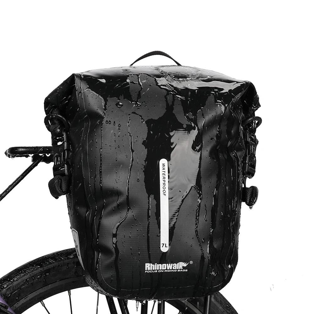 Rhinowalk Bike Bag 10L Waterproof Bike Pannier Bag Multifunctional Rear Rack Trunk Bag  MTB Road Bike Shoulder Bag Accessories
