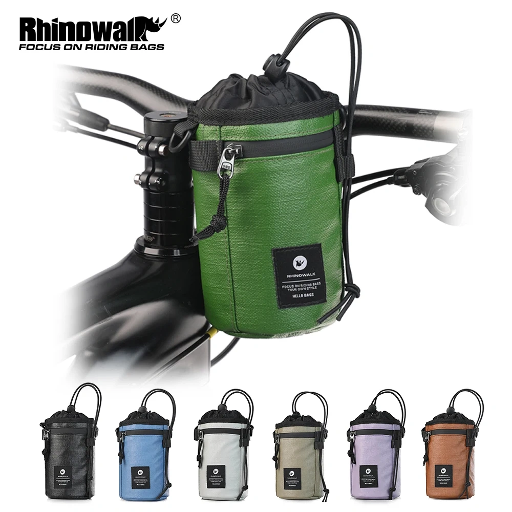 Rhinowalk Bicycle Handlebar Bag 1.6L Cycling Insulated Water Bottle Carrier Pouch Riding Commuting Morandi Color Schemes Pack