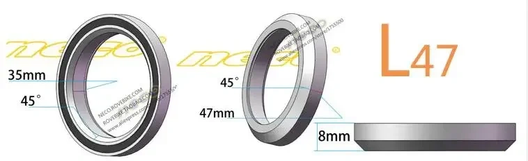 Neco Bike Bearing Headset  MTB 38 39 41 41.8 43.8 44 46.8 46.9 47 48.9 49 50.8 51 51.8 52 mm Bicycle Fork Road Bike MTB repair