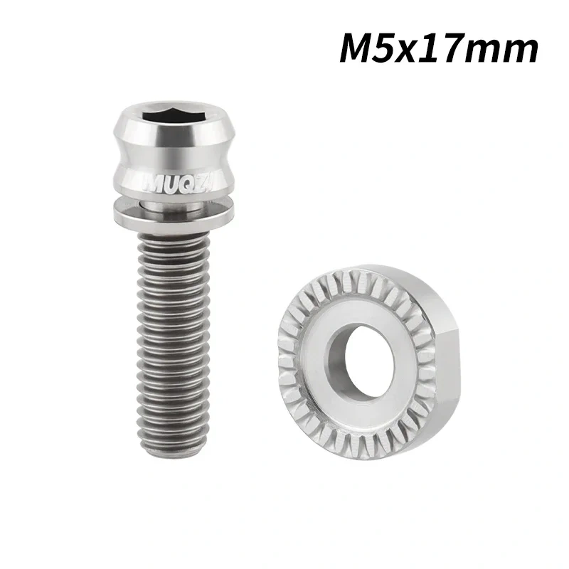 MUQZI M5x17mm Front Derailleur Titanium Bolts Road Bike Front Shifter Clamp Ultralight Screw with Washer Bicycle Bolt