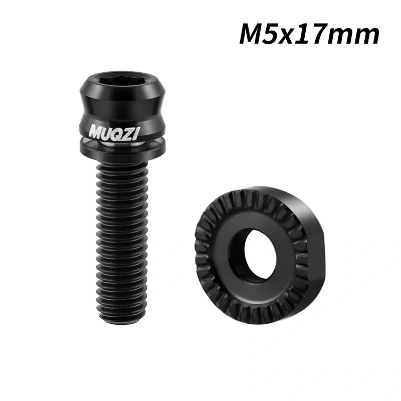 MUQZI M5x17mm Front Derailleur Titanium Bolts Road Bike Front Shifter Clamp Ultralight Screw with Washer Bicycle Bolt