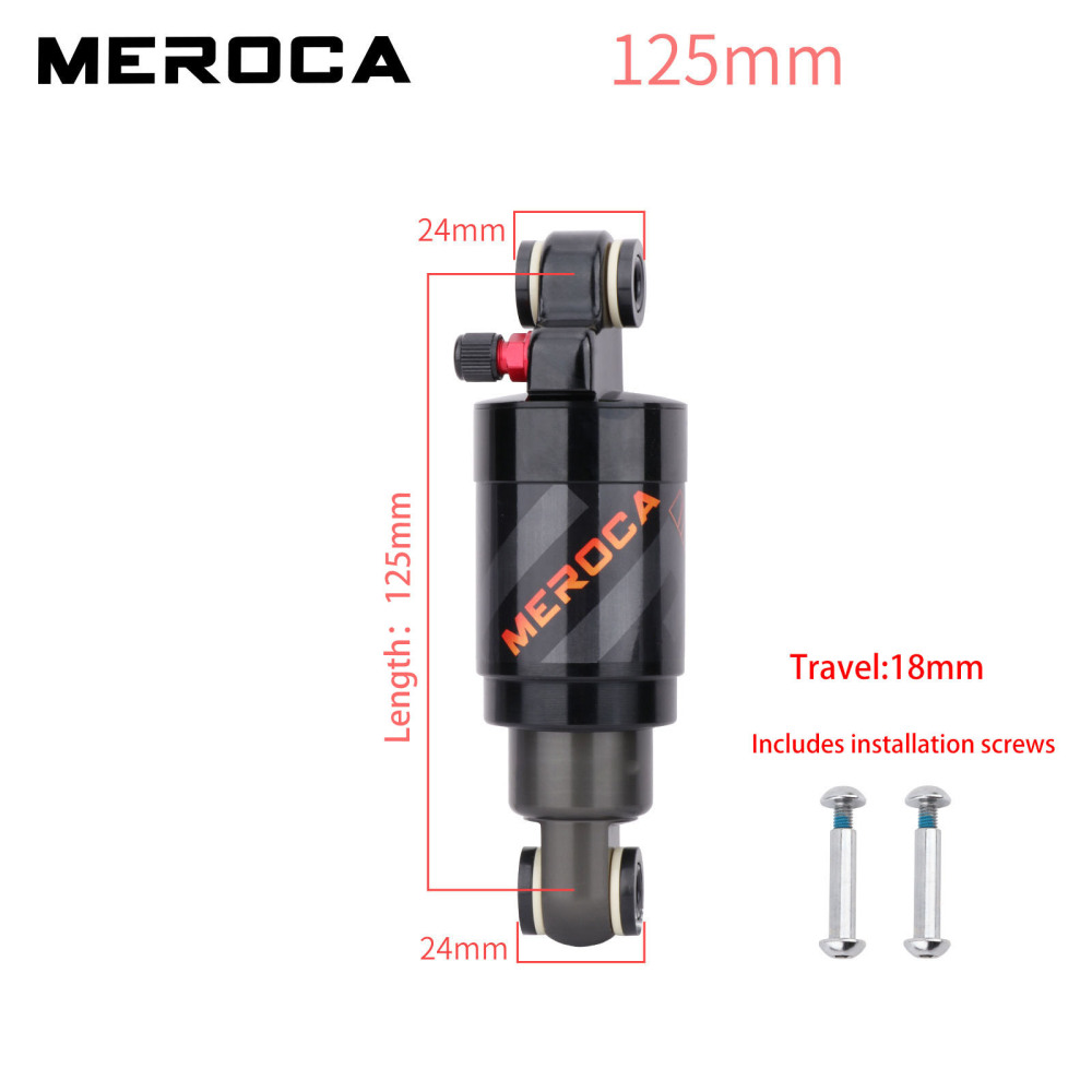 MEROCA Air Pressure Rear Shock Absorber Available in 125/165/190mm Suitable for Mountain Bikes Folding Bikes and Scooters