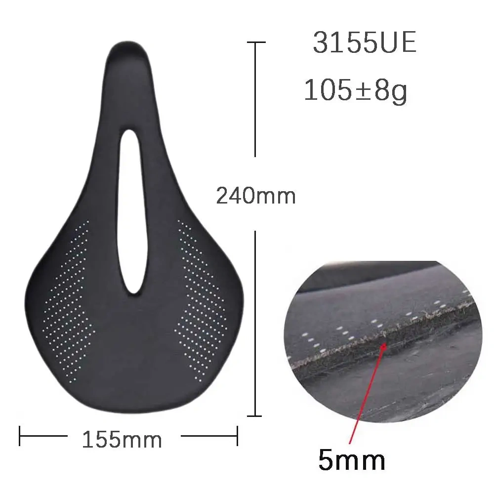 elitaone MTB Carbon Saddle Road Bike Saddles 240x143mm  Super Light 90g UD Bare Carbon Finish Bicycle Seat