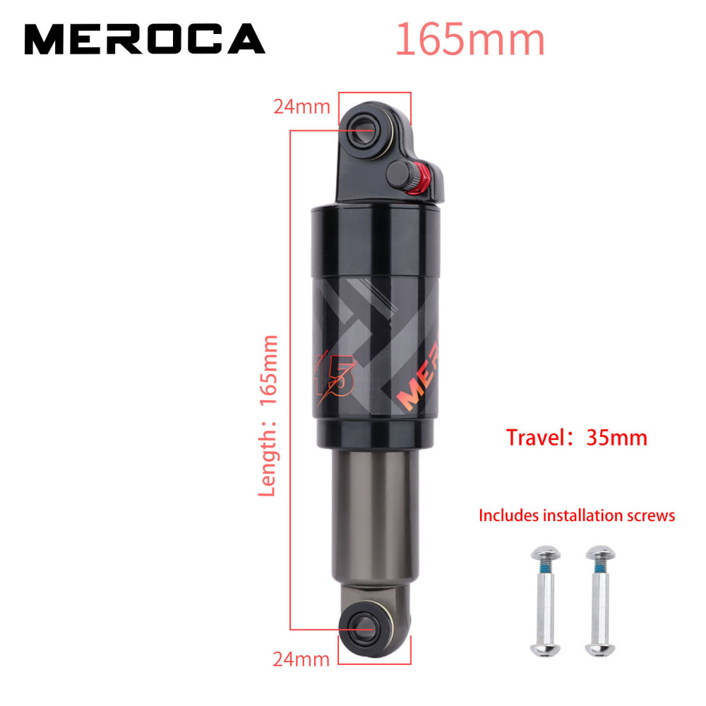 MEROCA Air Pressure Rear Shock Absorber Available in 125/165/190mm Suitable for Mountain Bikes Folding Bikes and Scooters