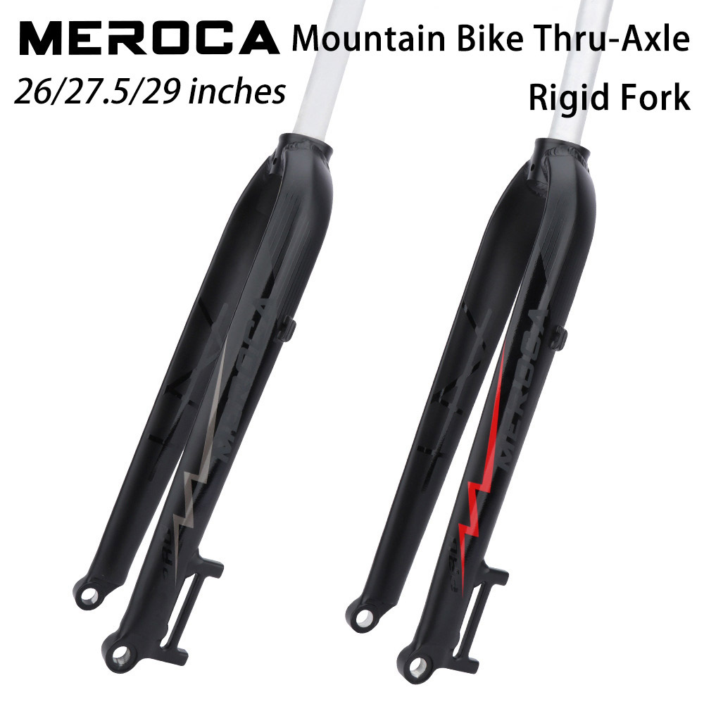 MEROCA Mountain Bike Rigid Fork Aluminum Alloy 26/27.5/29 Inches 100/110mm Offset Thru-Axle Boost