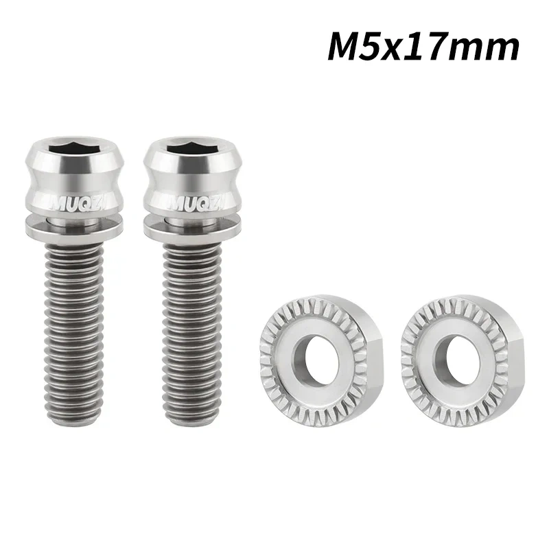 MUQZI M5x17mm Front Derailleur Titanium Bolts Road Bike Front Shifter Clamp Ultralight Screw with Washer Bicycle Bolt