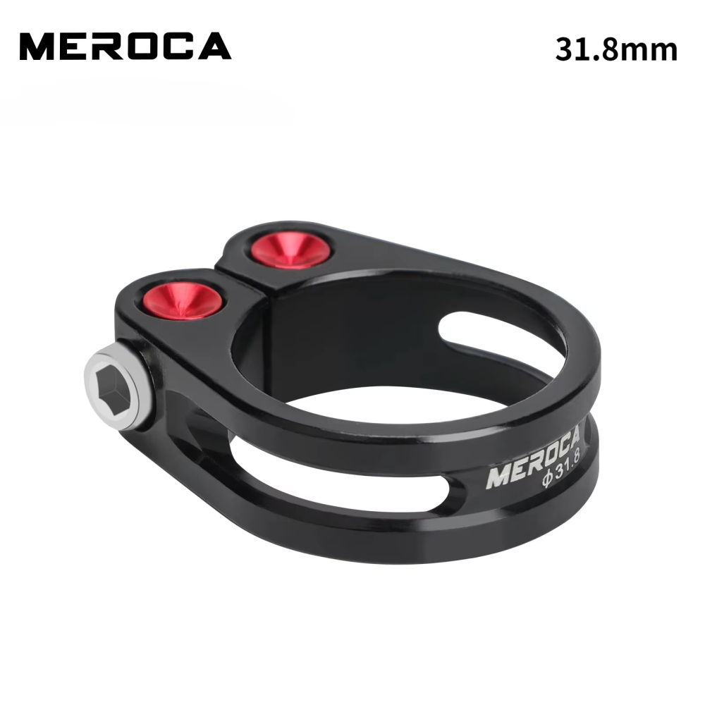 MEROCA Road Bike Seatpost Clamp Fixed Lock 31.8/34.9mm Aluminium Alloy CNC Hollow Cutting Bicycle Seatpost Clamp  Accessories