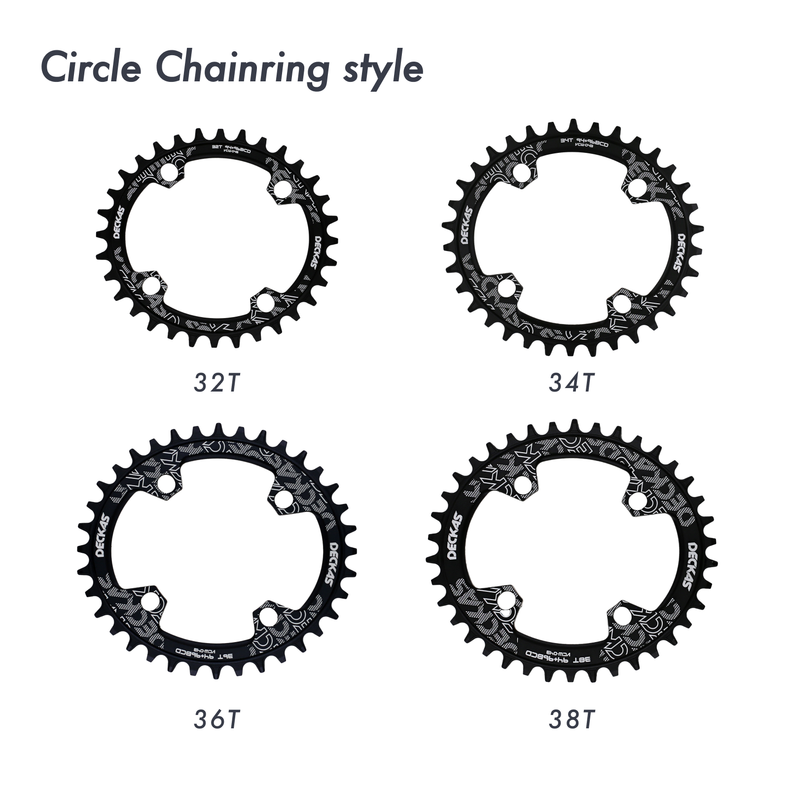 Deckas 94BCD/96BCD Round/Oval Chainring for Shimano M4000 M4050 for SRAM GX NX Narrow-Wide 30–38T, 7075 Aluminum Alloy
