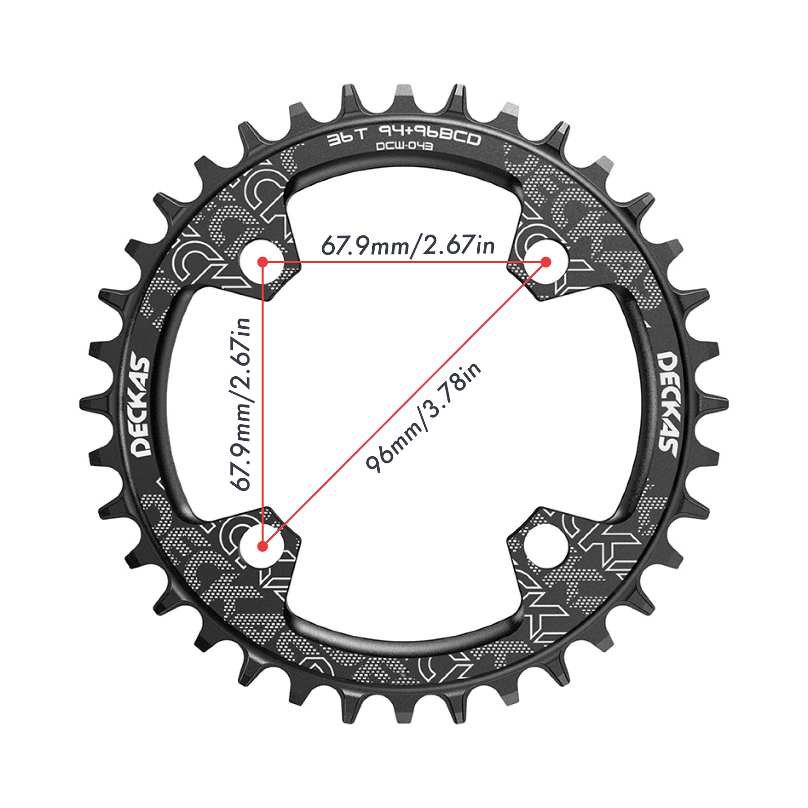 Deckas Chainring Symmetrical 96BCD 94bcd Round Oval 32 34 36 38t