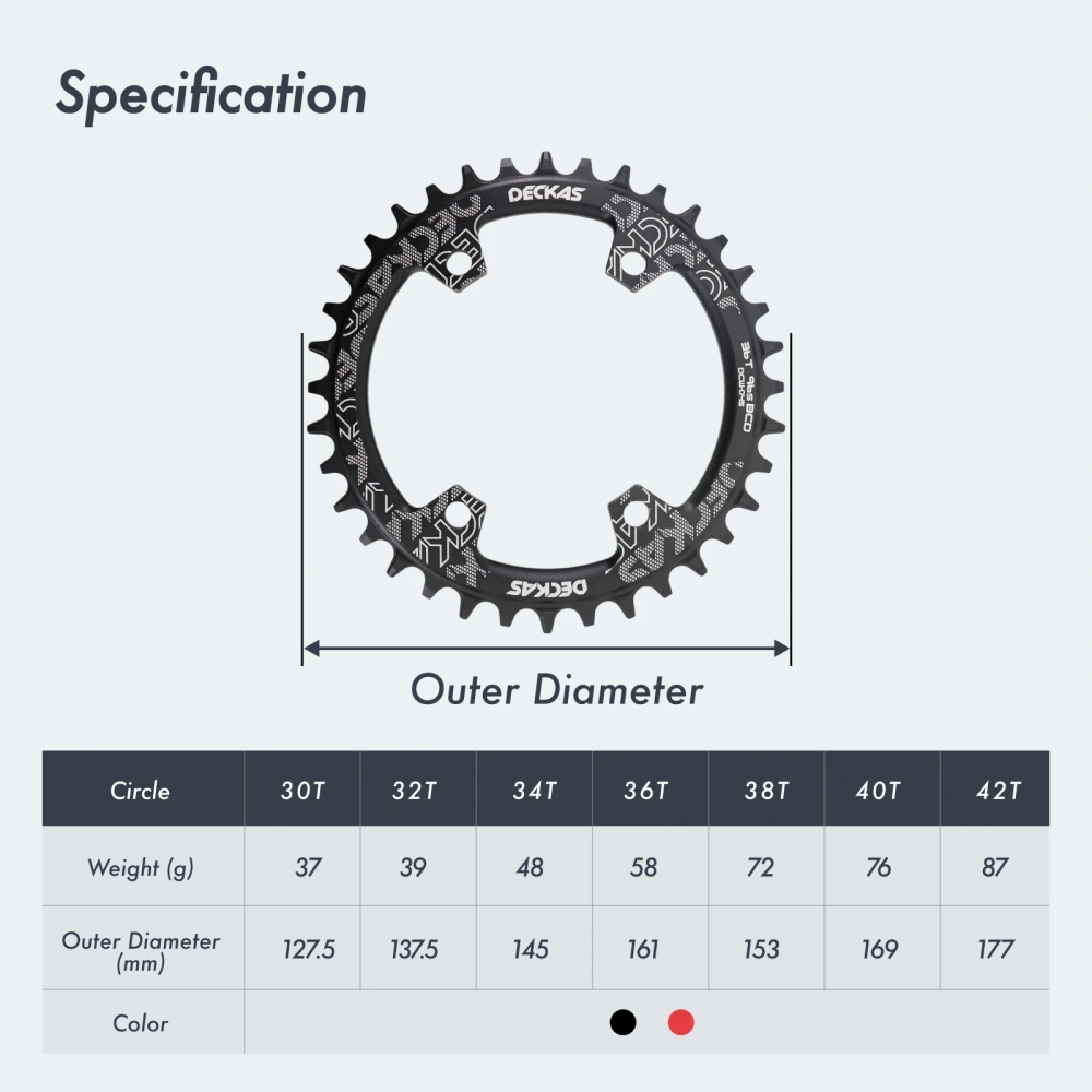 Deckas 96BCD Chainring Round 32T 34T 36T 38 40 42T 96 BCD  for M7000 M8000 M9000 Cycling Bike Bicycle Chainwheel tooth plate