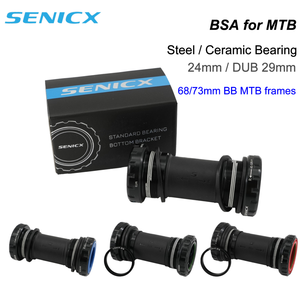 Senicx MTB bike bottom bracket BSA english thread 24mm 22mm 19mm 29mm 28.99mm dub ceramic and steel sealed bearing waterproof