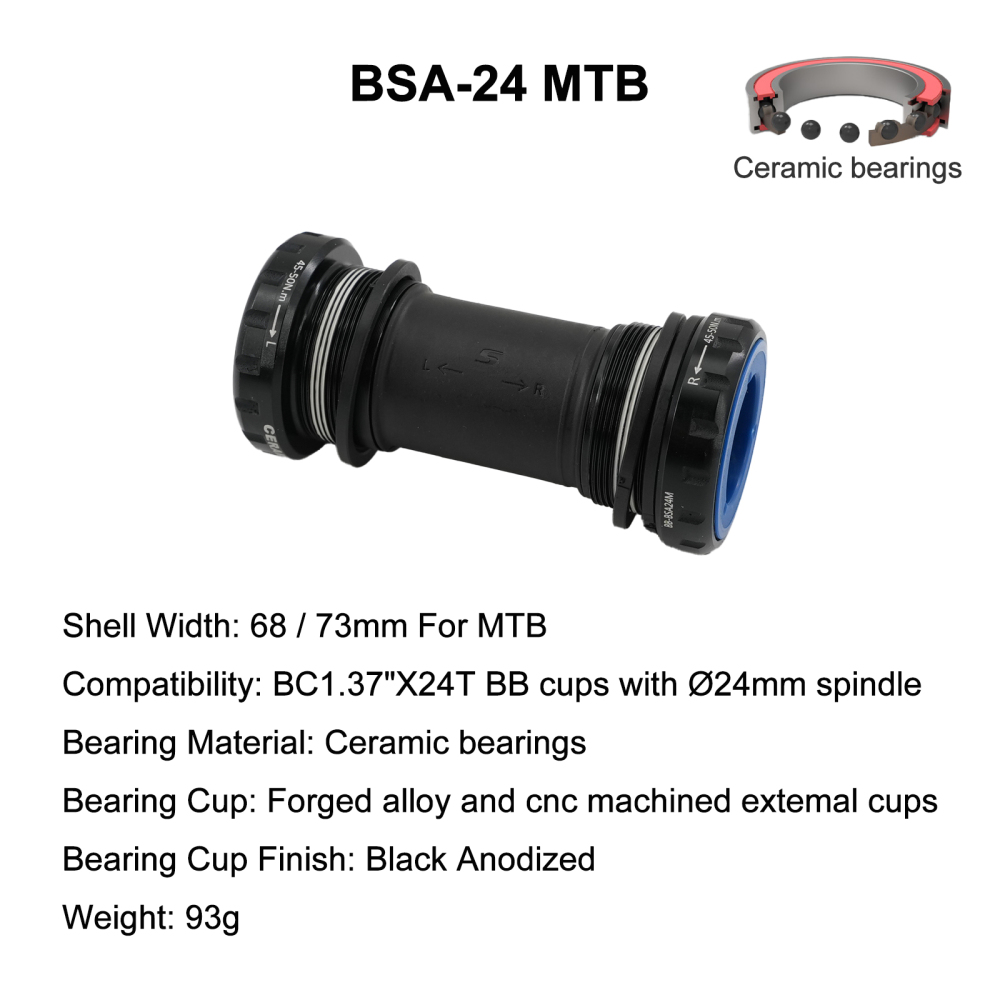 Senicx MTB bike bottom bracket BSA english thread 24mm 22mm 19mm 29mm 28.99mm dub ceramic and steel sealed bearing waterproof