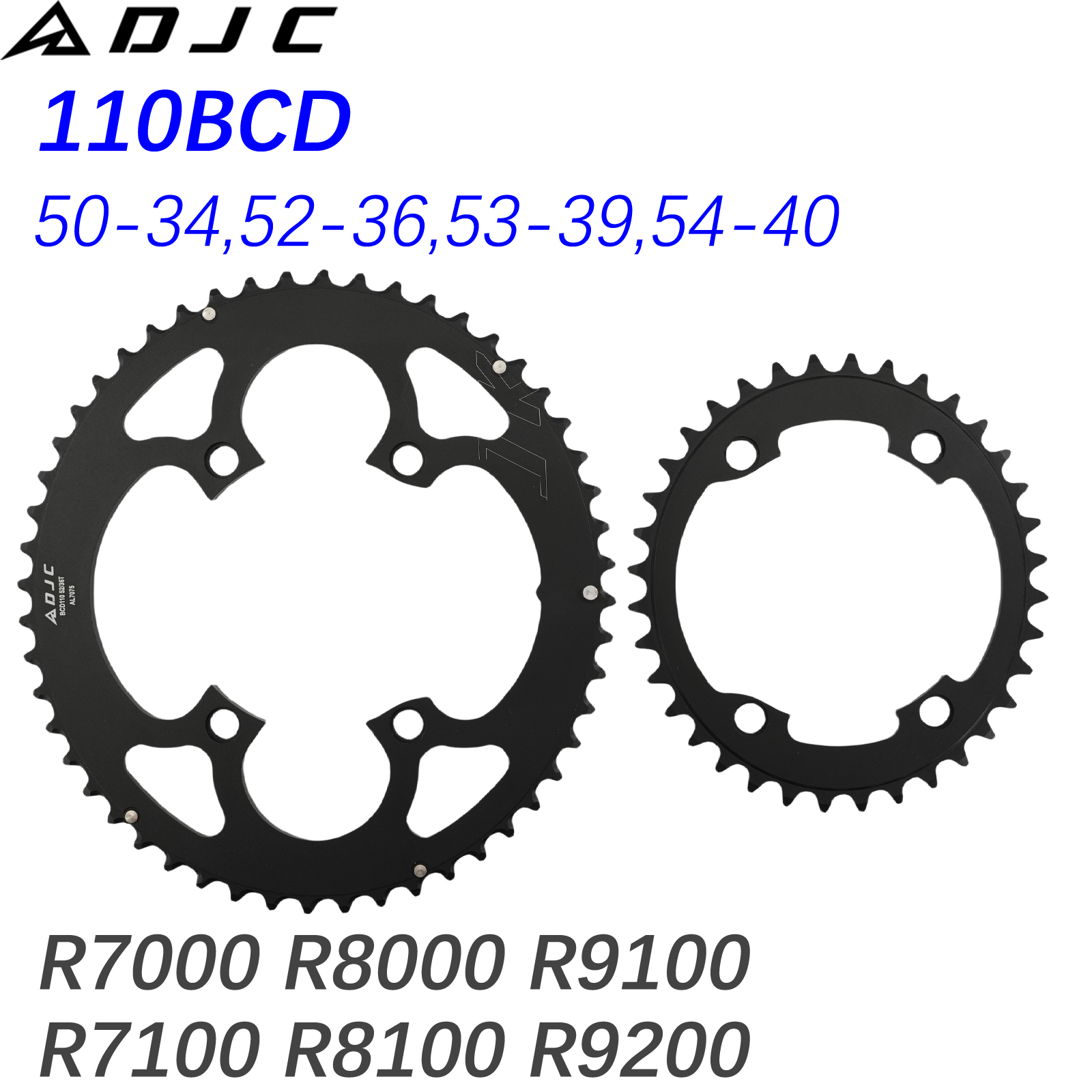 DJC Road Bike Chainring 110bcd 4 Bolts Oval 2x Chainring