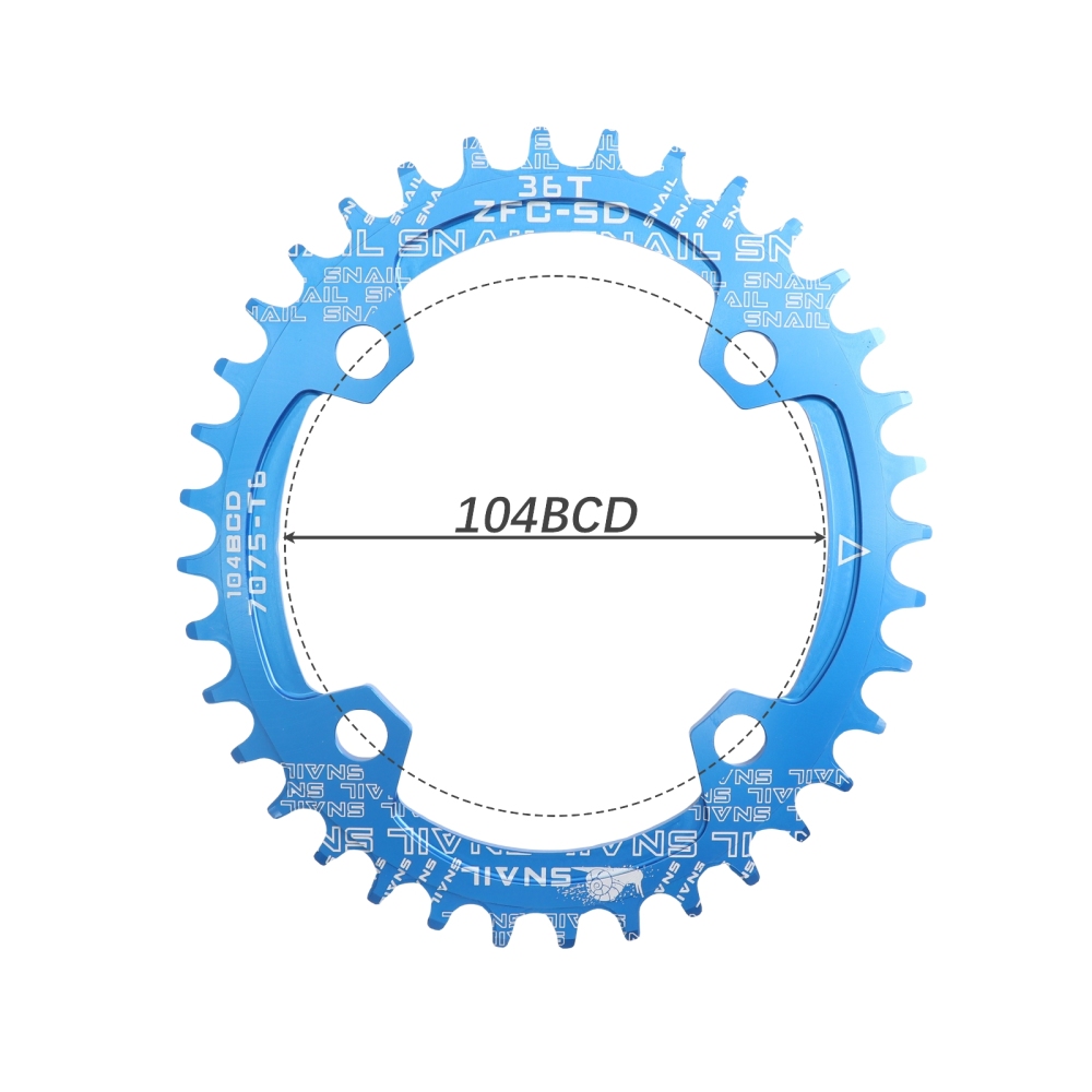 SNAIL Chainring 104BCD Oval 32 34 36 38T Tooth Narrow N Wide Single Ultralight Plate MTB Mountain Bike 104 BCD Road Chain Ring