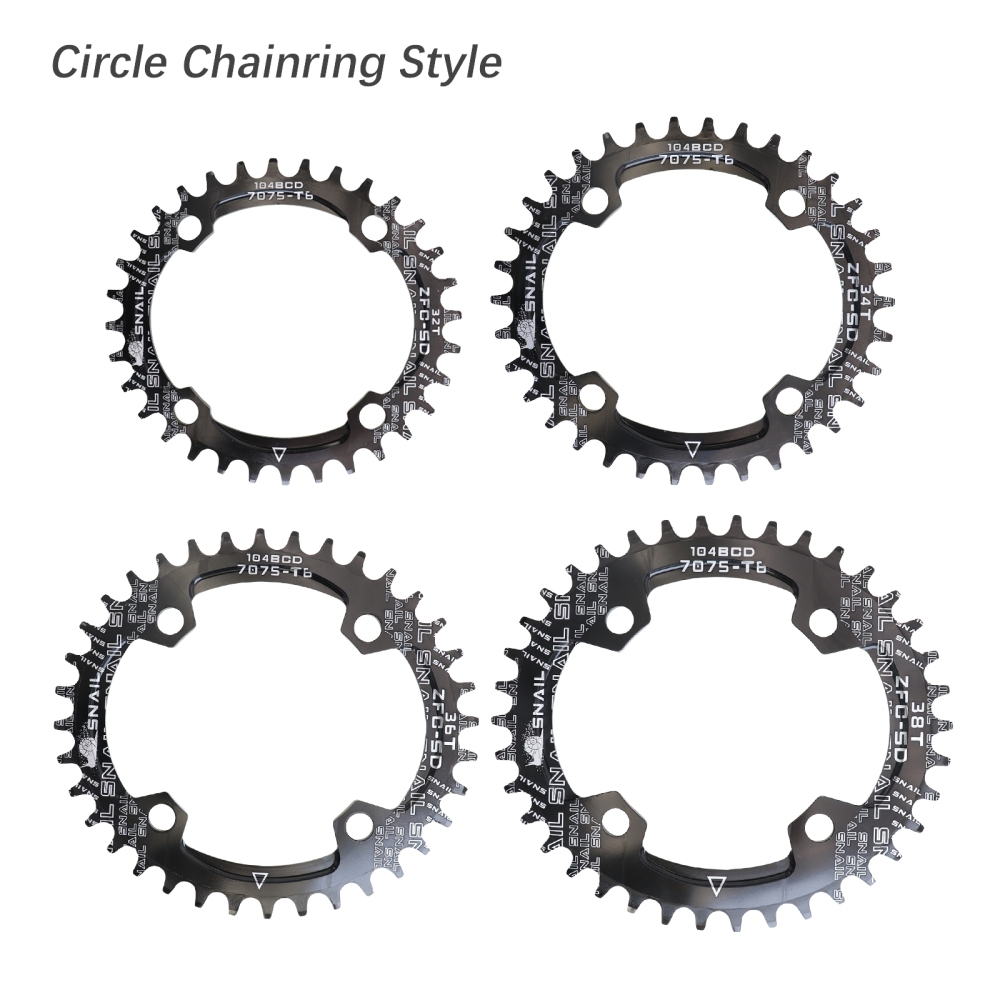 SNAIL Chainring 104BCD Oval 32 34 36 38T Tooth Narrow N Wide Single Ultralight Plate MTB Mountain Bike 104 BCD Road Chain Ring