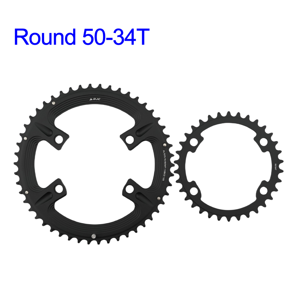 DJC Road Bike Chainring 110bcd 4 Bolts Round 2x Chainring Double 52t 36t for Shimano 4700 5800 6800 9000 R7000 R8000 R9100