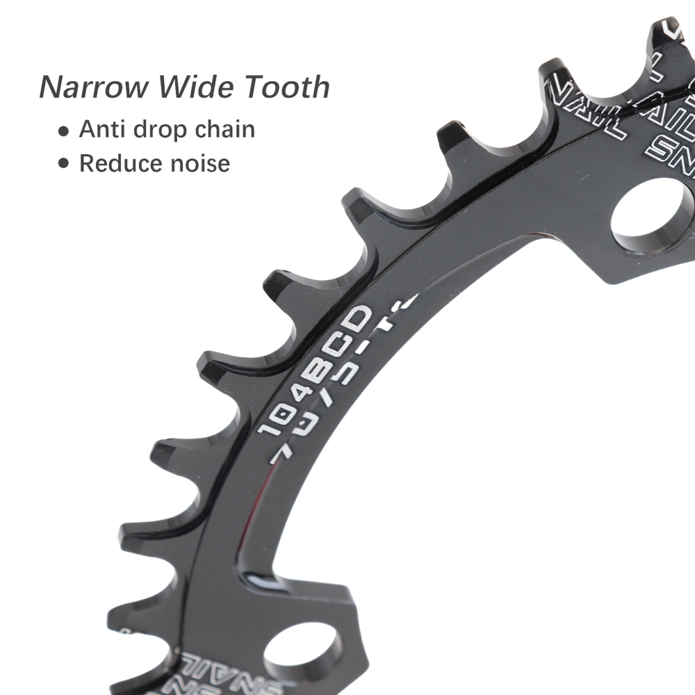 SNAIL Chainring 104BCD Oval 32 34 36 38T Tooth Narrow N Wide Single Ultralight Plate MTB Mountain Bike 104 BCD Road Chain Ring