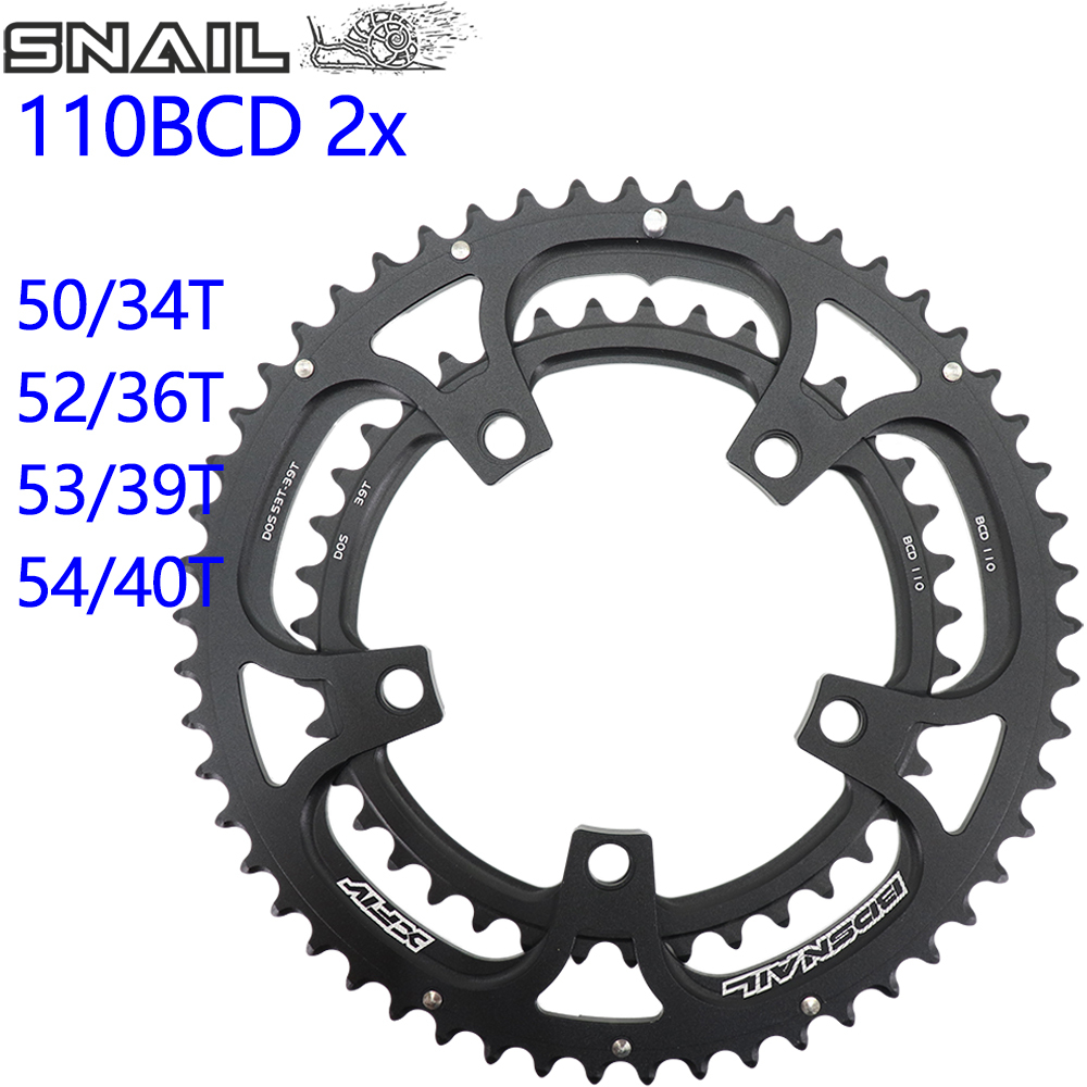 Snail double chainring 110bcd road bike round chainring 2x 50t 35t 34t 52t 36t 53t 39t gravel for sram red rival s350 s900