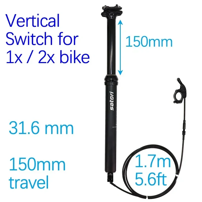 SATORI MTB Bike Dropper Seatpost Adjustable Height 150 125mm Sorata Pro Internal External Cable Routing 30.9 31.6mm
