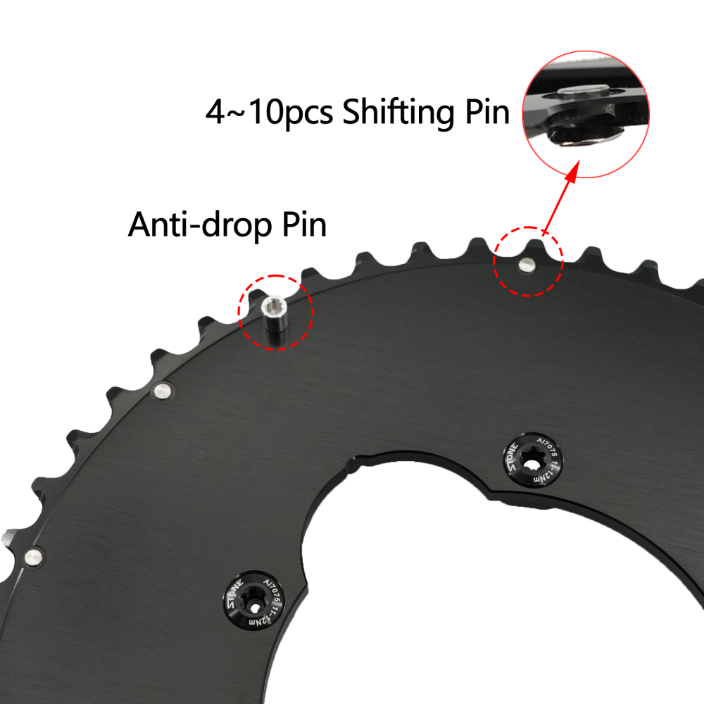 Stone 110bcd Double Chainring aero style for Shimano 11s 12s 5 Bolts Crank 12 Speed Road Bike Round 46 32t 52 36T 53 39T 54 40T 50 34 48 33T 2x