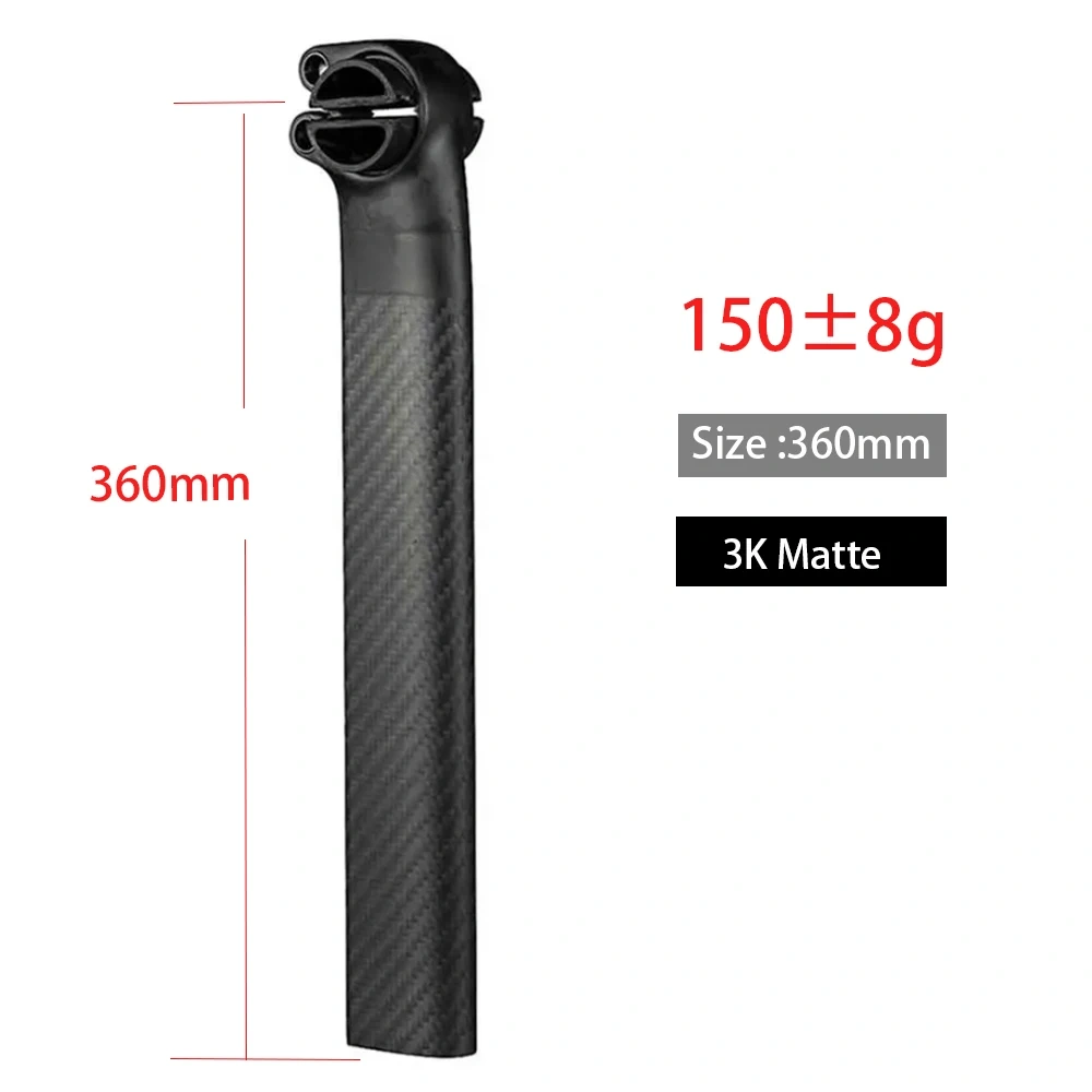 ELITAONE Ultralight Carbon Seatpost 125g, 5mm Offset for Merida Reacto, Road Bike Seatpost 260/310/360mm