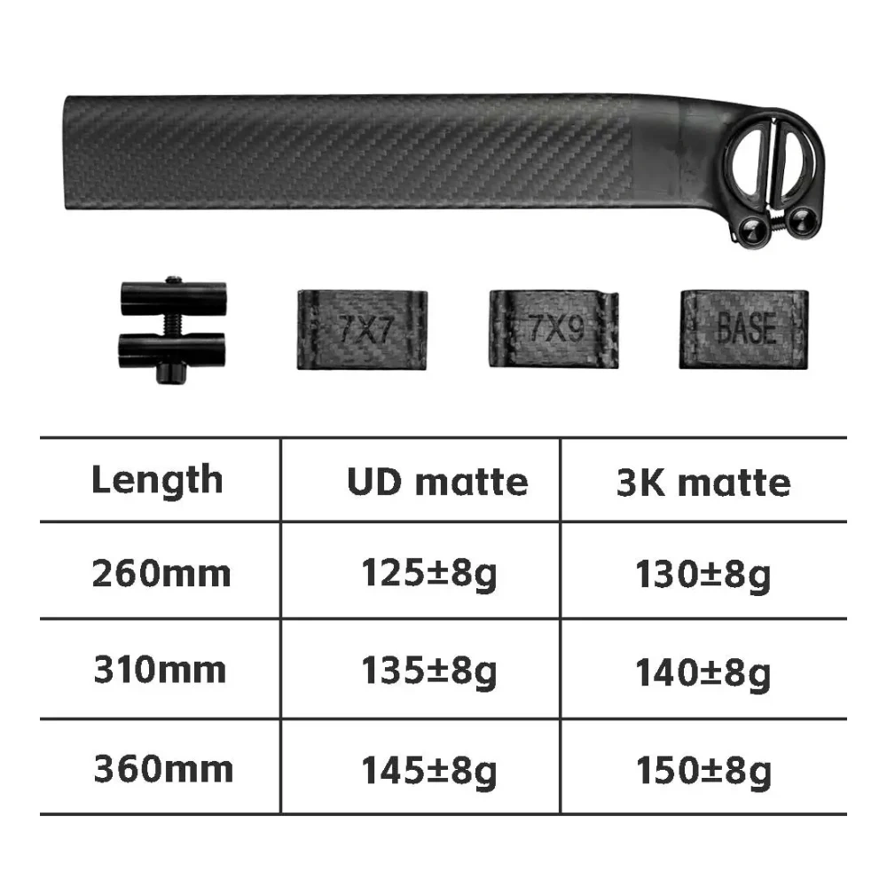 ELITAONE Ultralight Carbon Seatpost 125g, 5mm Offset for Merida Reacto, Road Bike Seatpost 260/310/360mm