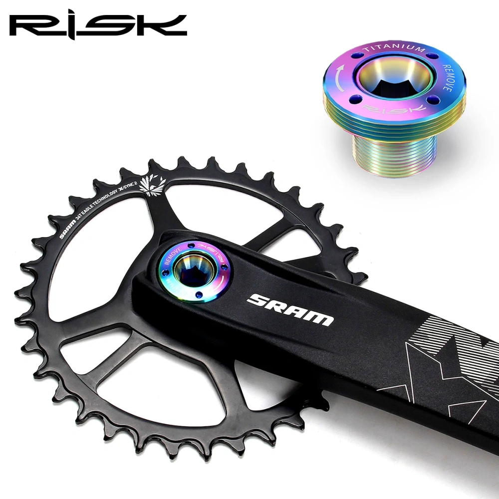 RISK DUB Crank Cover Screw Titanium Alloy Mountain Road Bicycle Crank Cover Screw DUB Disc Cover For Red Force Crank Screw